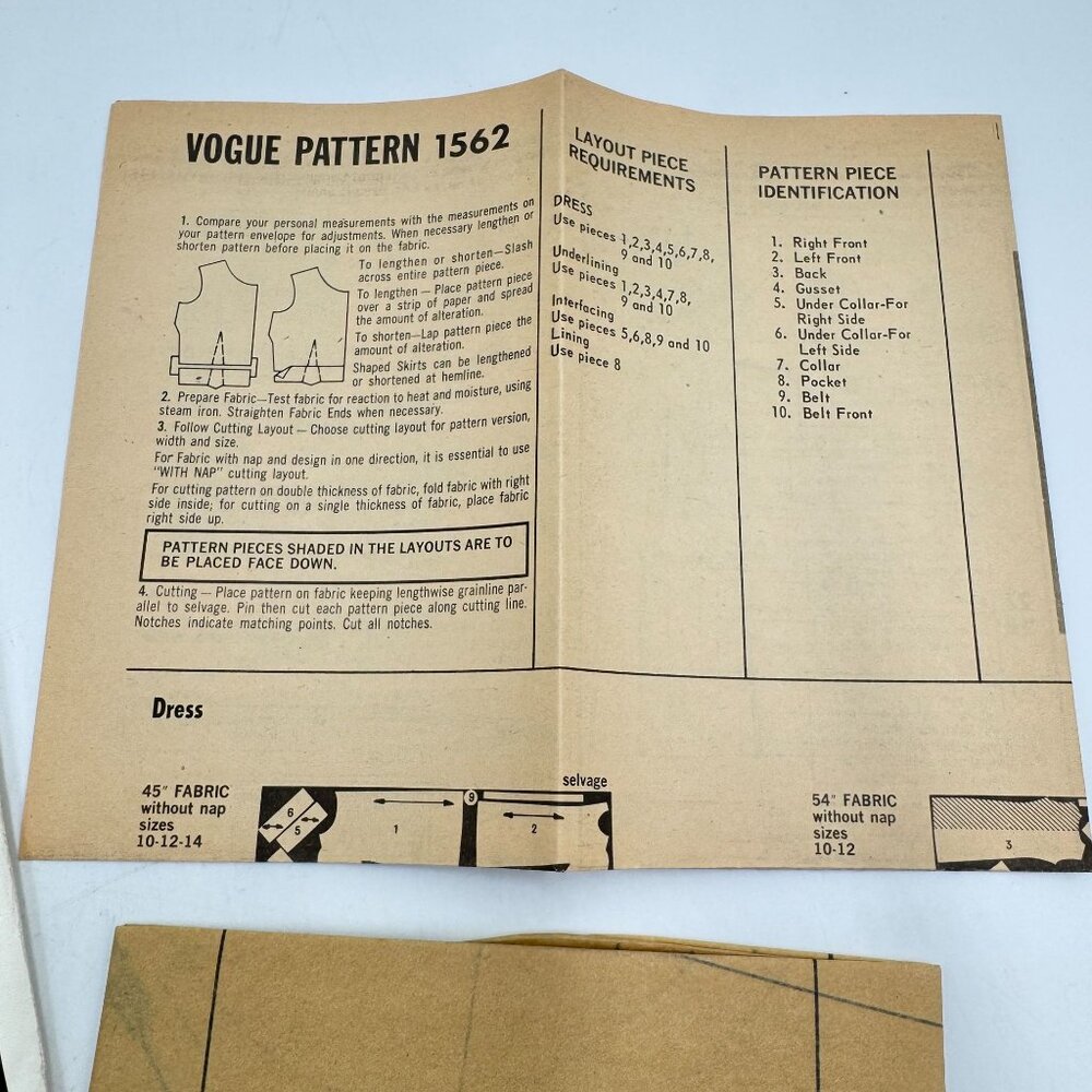 Vogue Paris Original w/Label 1960s Side Wrapped MOLYNEUX Dress Sewing Pattern 15 - Picture 8 of 9